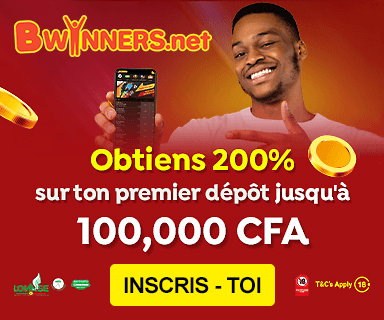 Bwinners Bonus 200% jusqu'à 100,000 CFA